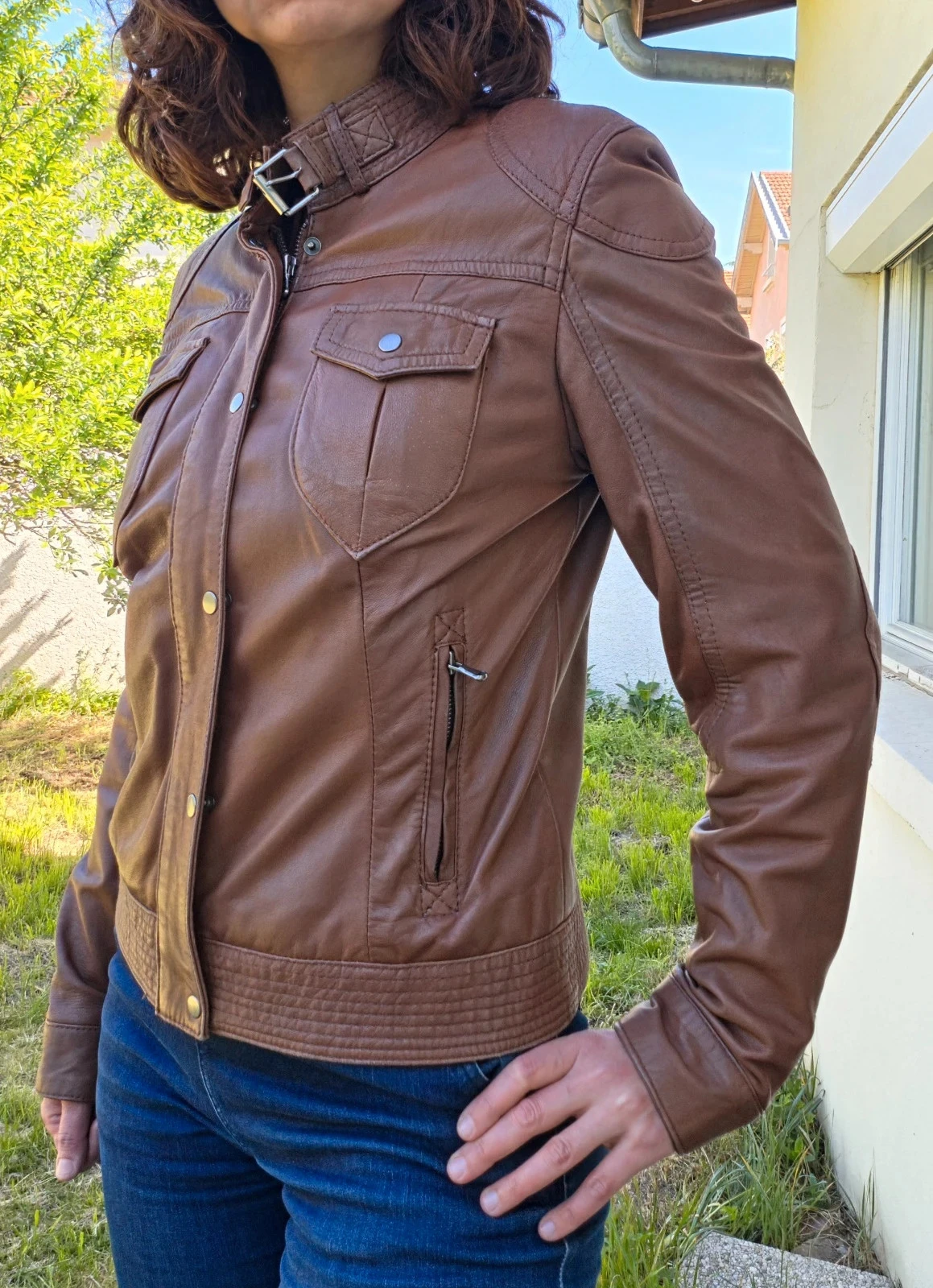 Perfecto femme moto marron 38 – photo 3